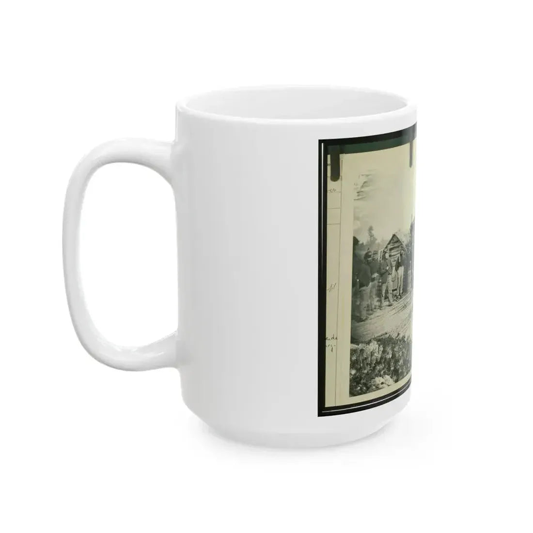 Civil War Camp Of The 6th N.Y. Artillery At Brandy Station, Virginia, Showing Union Soldiers In Front Of Log Company Kitchen (U.S. Civil War) White Coffee Mug - Go Mug Yourself