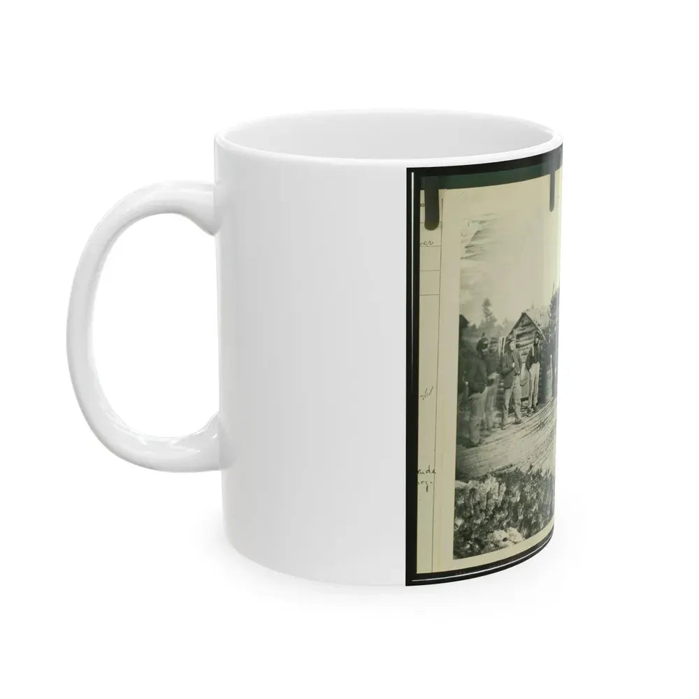 Civil War Camp Of The 6th N.Y. Artillery At Brandy Station, Virginia, Showing Union Soldiers In Front Of Log Company Kitchen (U.S. Civil War) White Coffee Mug - Go Mug Yourself