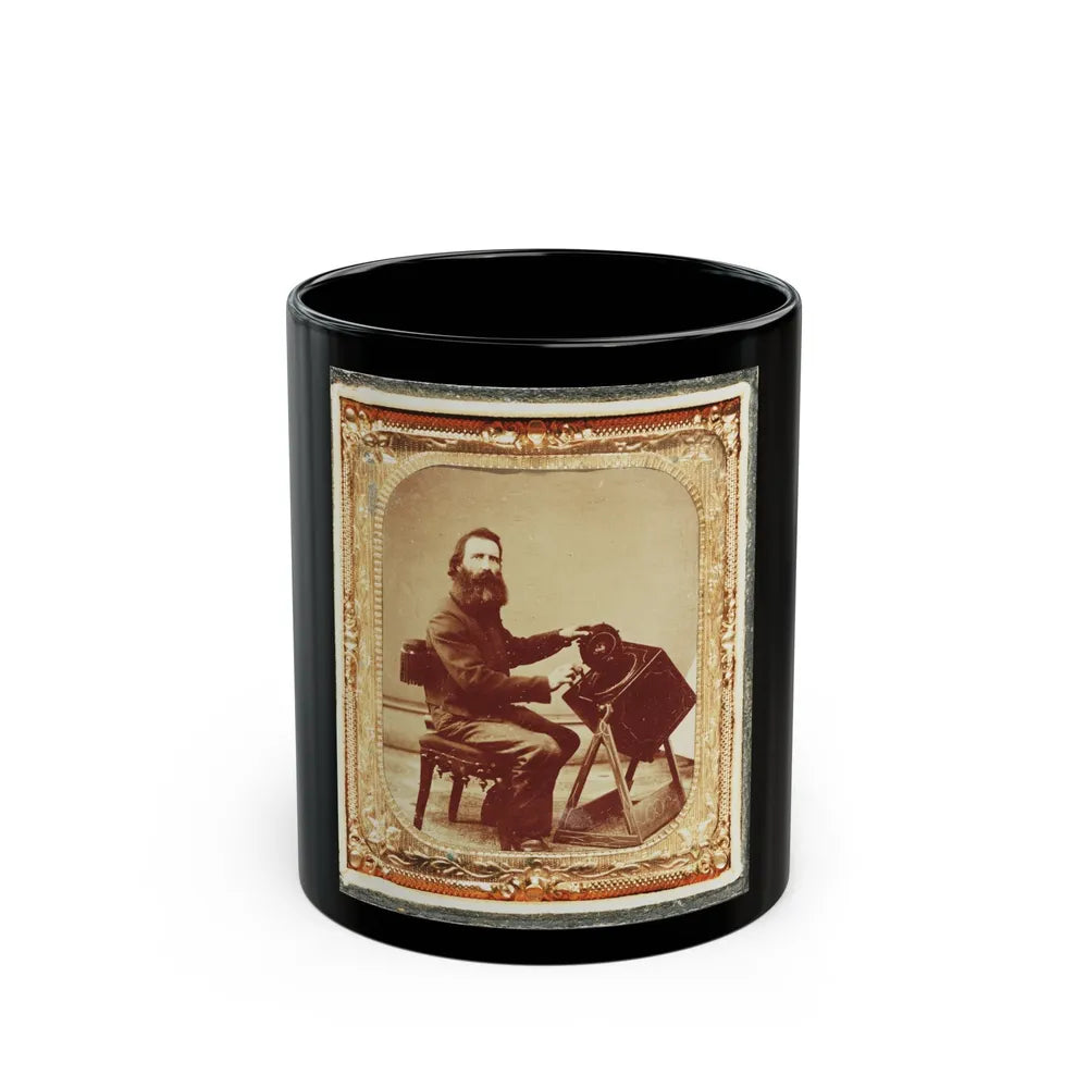 Civil War Induction Officer With Lottery Box (U.S. Civil War) Black Coffee Mug-11oz-Go Mug Yourself