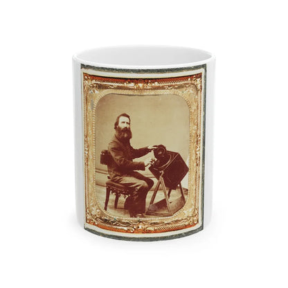 Civil War Induction Officer With Lottery Box (U.S. Civil War) White Coffee Mug-11oz-Go Mug Yourself