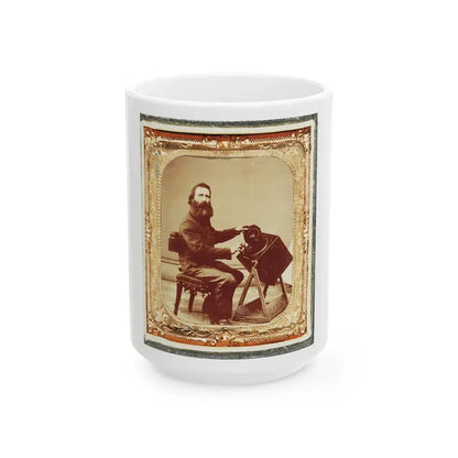 Civil War Induction Officer With Lottery Box (U.S. Civil War) White Coffee Mug 15oz - Go Mug Yourself