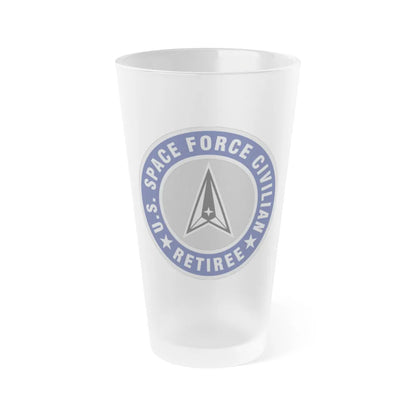 Civilian Retiree Lapel Button (U.S. Space Force) Frosted Pint Glass 16oz-Go Mug Yourself