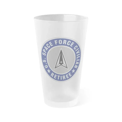 Civilian Retiree Lapel Button (U.S. Space Force) Frosted Pint Glass 16oz Default Title - Go Mug Yourself