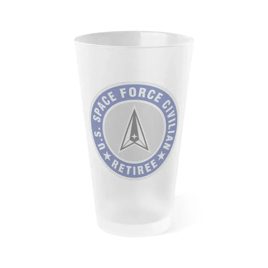 Civilian Retiree Lapel Button (U.S. Space Force) Frosted Pint Glass 16oz Default Title - Go Mug Yourself