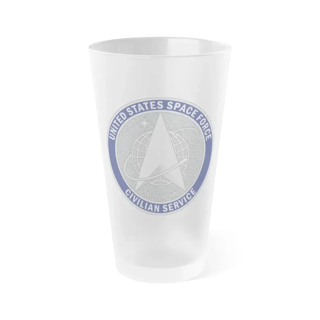 Civilian Service Lapel Button (U.S. Space Force) Frosted Pint Glass 16oz Default Title - Go Mug Yourself