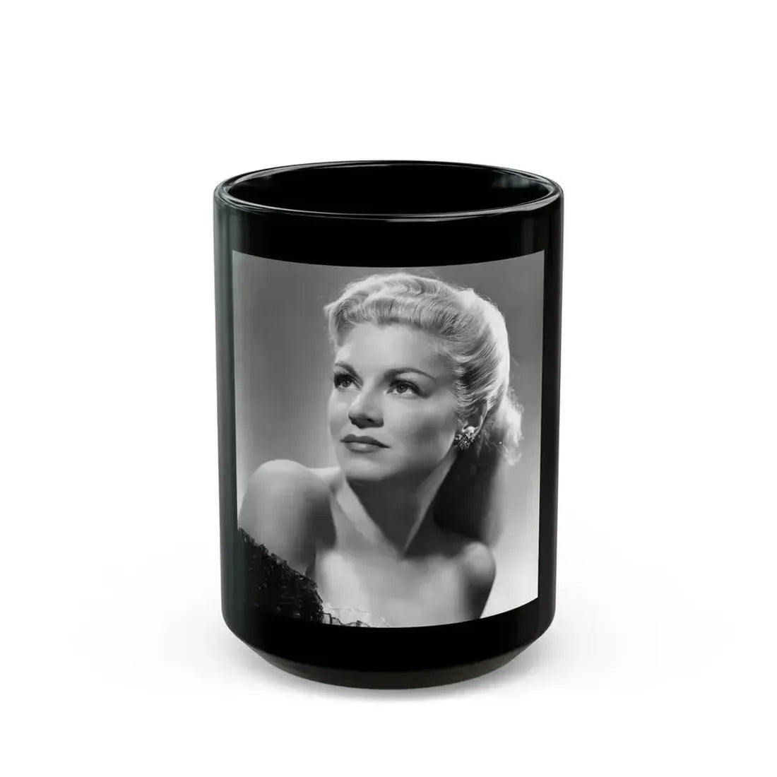 Claire Trevor #06 (Vintage Female Icon) Black Coffee Mug 15oz - Go Mug Yourself