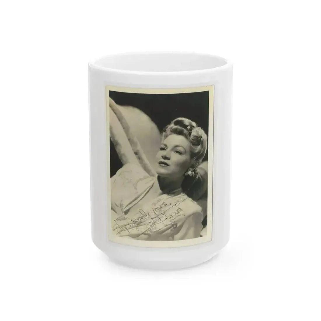 Claire Trevor #15 (Vintage Female Icon) White Coffee Mug 15oz - Go Mug Yourself