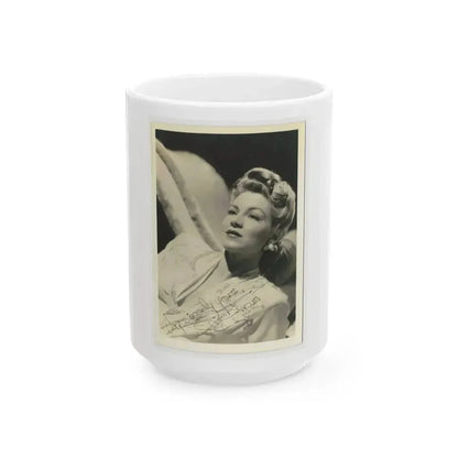 Claire Trevor #15 (Vintage Female Icon) White Coffee Mug 15oz - Go Mug Yourself