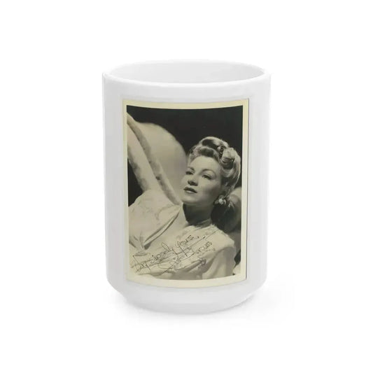 Claire Trevor #15 (Vintage Female Icon) White Coffee Mug 15oz - Go Mug Yourself