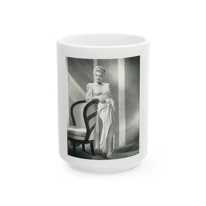 Claire Trevor #23 (Vintage Female Icon) White Coffee Mug 15oz - Go Mug Yourself