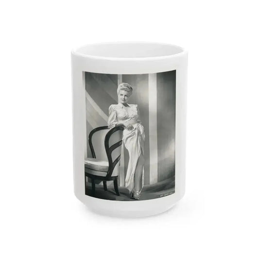 Claire Trevor #23 (Vintage Female Icon) White Coffee Mug 15oz - Go Mug Yourself