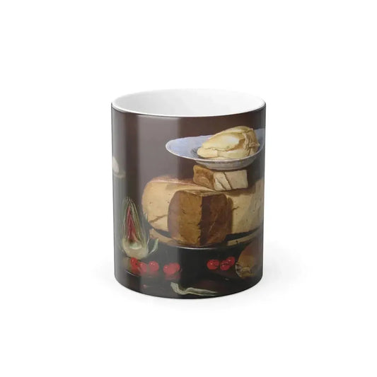 Clara Peeters (1590-1659) Still Life with Cheeses, Artichoke, and Cherries - oil on panel c1625 - Color Changing Mug 11oz 11oz - Go Mug Yourself