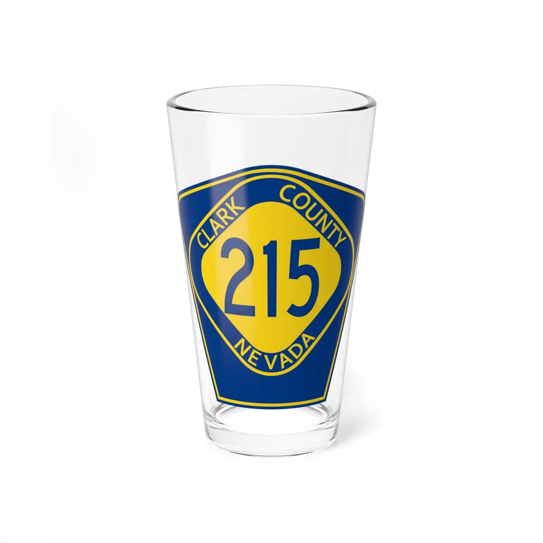 Clark County Route 215 NV (Nevada) (Road Sign) Pint Glss 16oz 16oz - Go Mug Yourself