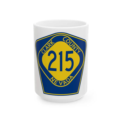 Clark County Route 215 NV (Nevada) (Road Sign) White Coffee Mug 15oz - Go Mug Yourself