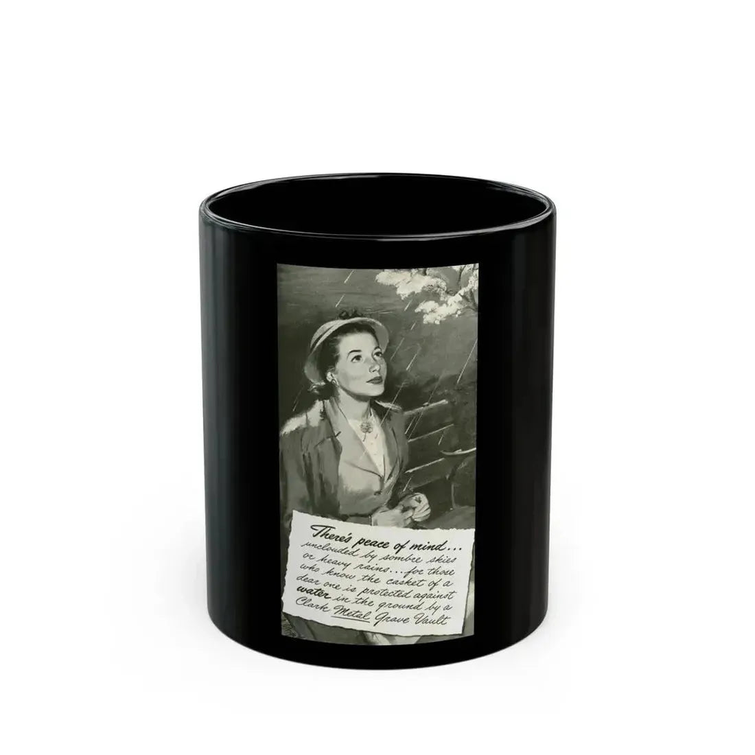 Clark Waterproof Casket, 1947 - Black Coffee Mug 11oz - Go Mug Yourself