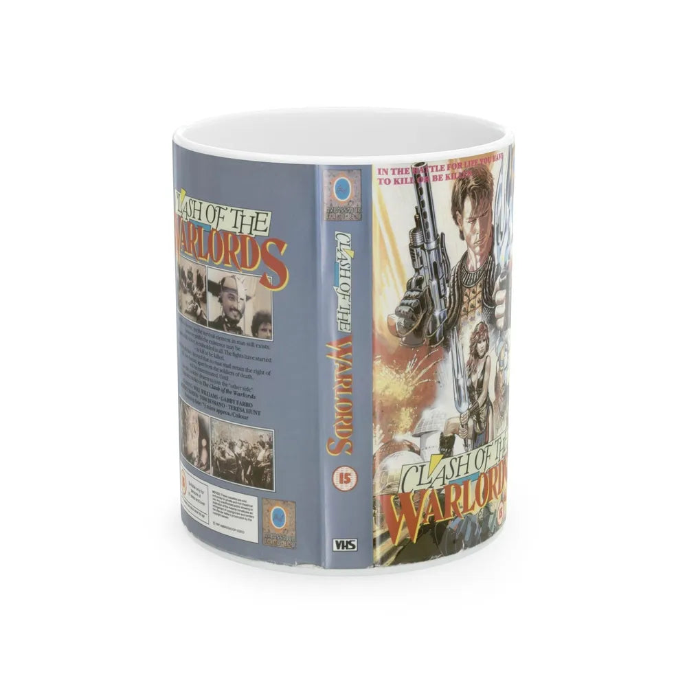 CLASH OF THE WARLORDS (VHS COVER) - White Coffee Mug-11oz-Go Mug Yourself