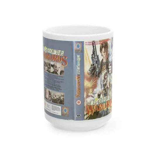 CLASH OF THE WARLORDS (VHS COVER) - White Coffee Mug 15oz - Go Mug Yourself