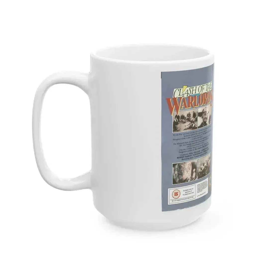 CLASH OF THE WARLORDS (VHS COVER) - White Coffee Mug - Go Mug Yourself
