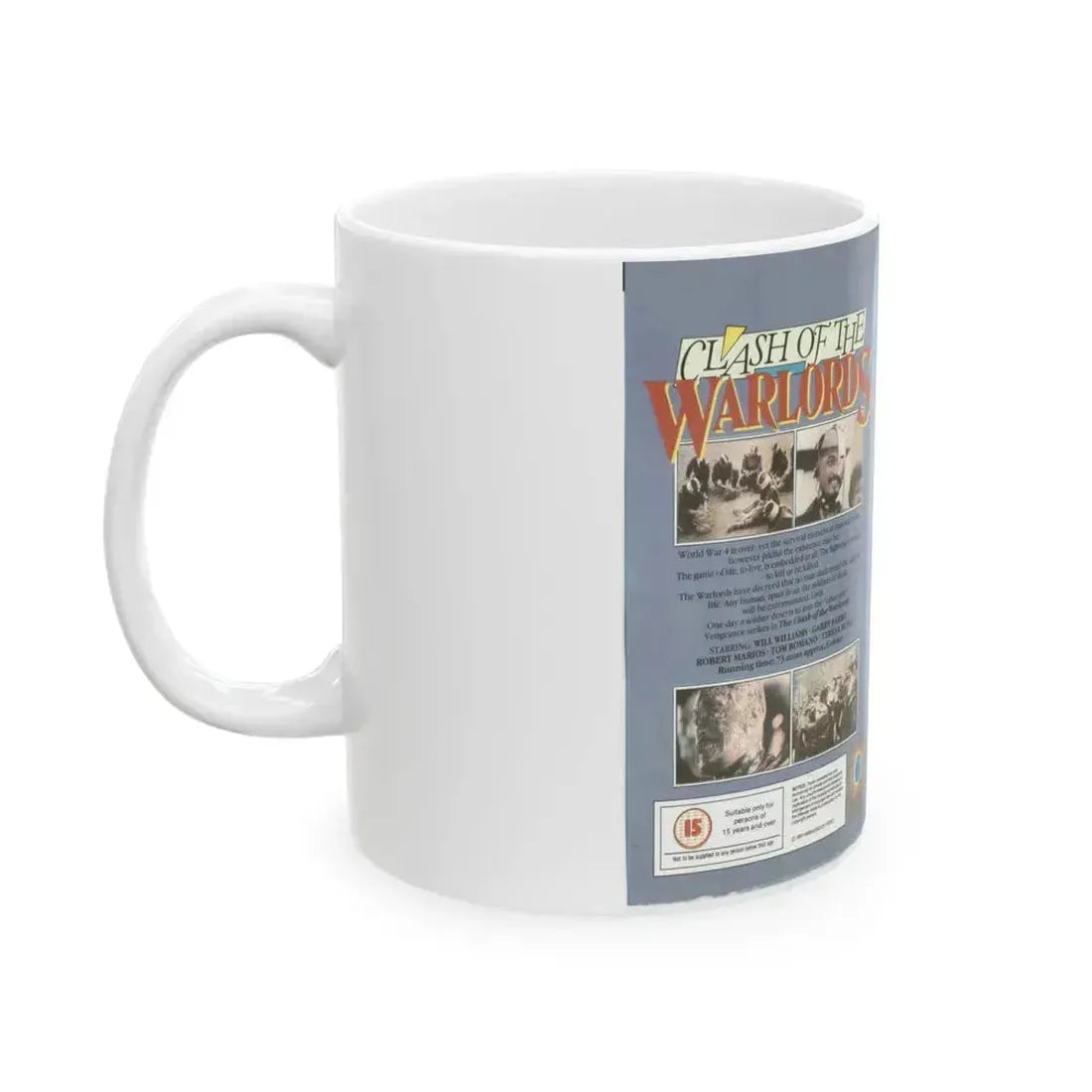 CLASH OF THE WARLORDS (VHS COVER) - White Coffee Mug - Go Mug Yourself