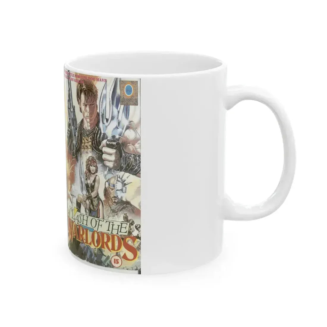 CLASH OF THE WARLORDS (VHS COVER) - White Coffee Mug - Go Mug Yourself