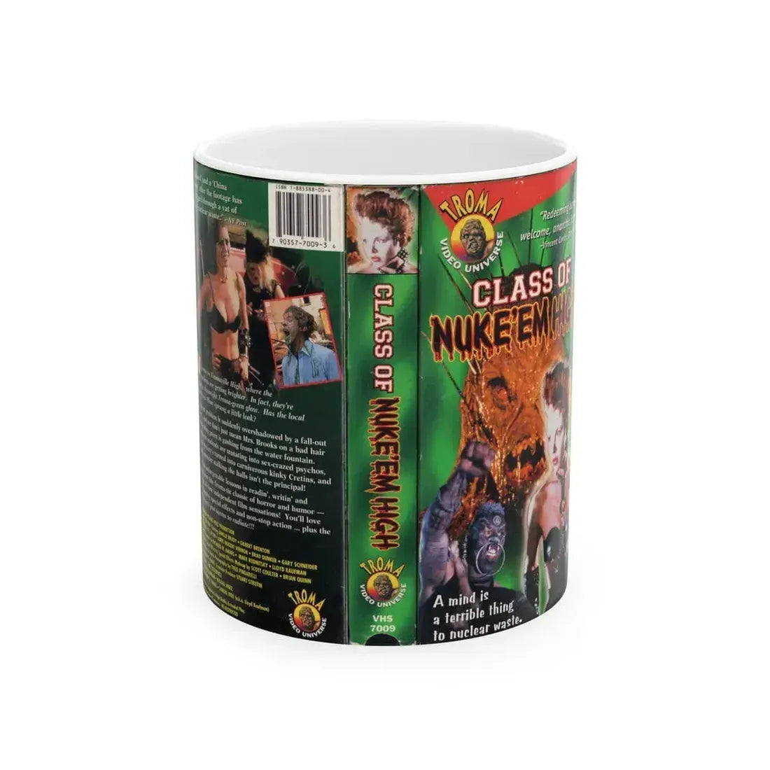 CLASS OF NUKE EM HIGH (VHS COVER) - White Coffee Mug 11oz - Go Mug Yourself