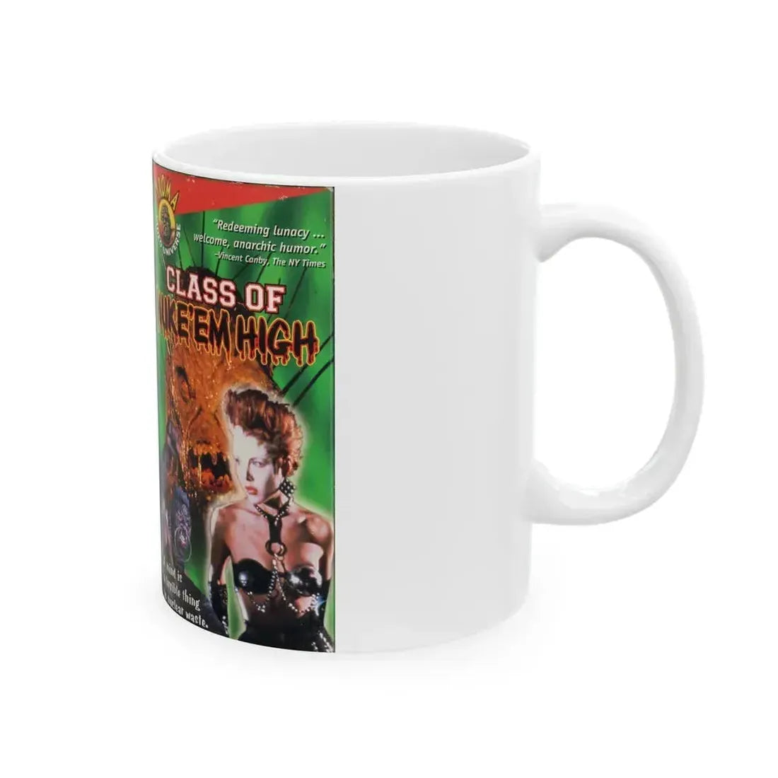 CLASS OF NUKE EM HIGH (VHS COVER) - White Coffee Mug - Go Mug Yourself