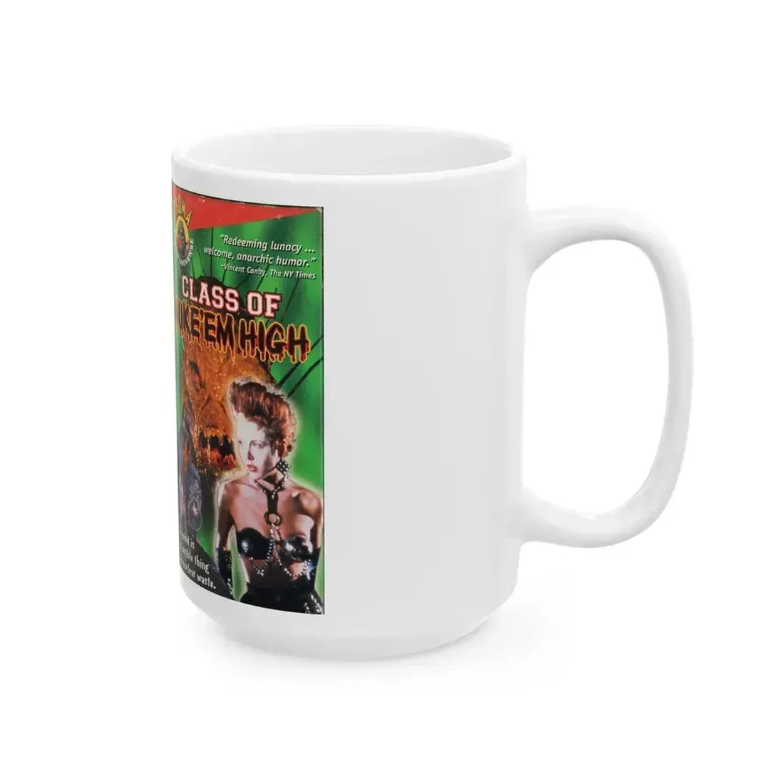CLASS OF NUKE EM HIGH (VHS COVER) - White Coffee Mug - Go Mug Yourself