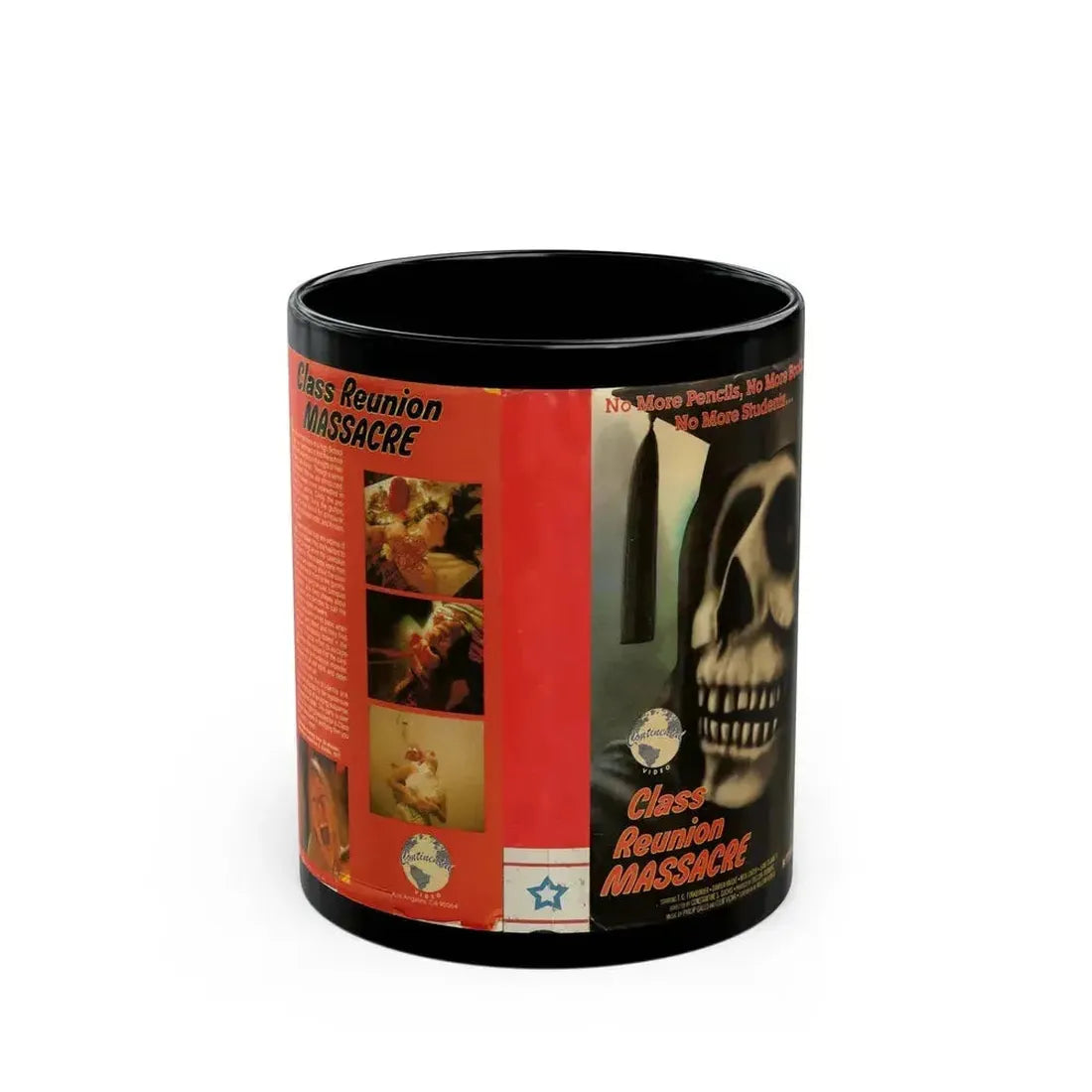 CLASS REUNION MASSACRE CONTINENTAL VIDEO (VHS COVER) - Black Coffee Mug 11oz - Go Mug Yourself