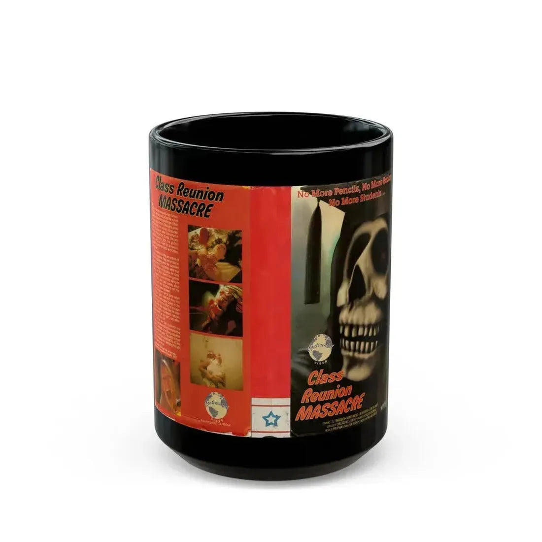 CLASS REUNION MASSACRE CONTINENTAL VIDEO (VHS COVER) - Black Coffee Mug 15oz - Go Mug Yourself