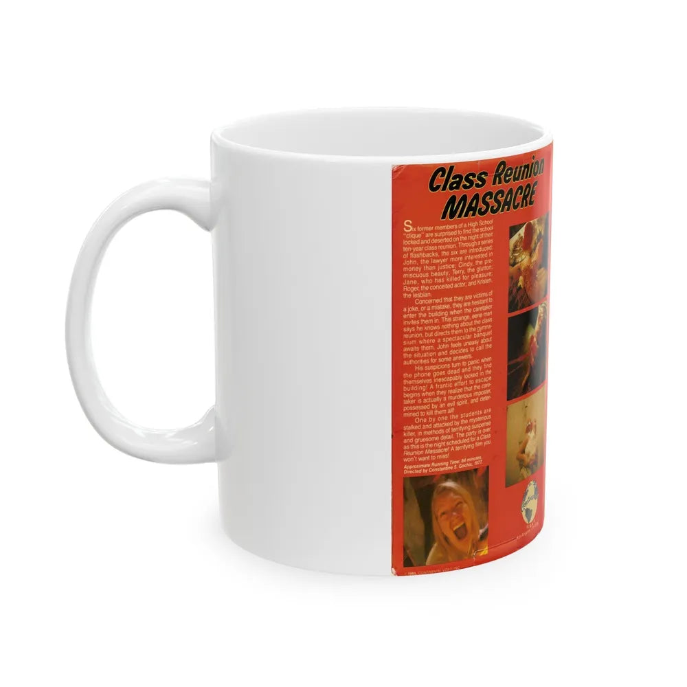 CLASS REUNION MASSACRE CONTINENTAL VIDEO (VHS COVER) - White Coffee Mug-Go Mug Yourself