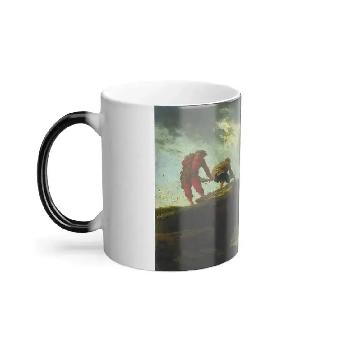 Claude-Joseph Vernet (1714-1789) Coastal Landscape with Fishermen Hauling in Their Nets - Oil on Panel - Color Changing Mug 11oz - Go Mug Yourself