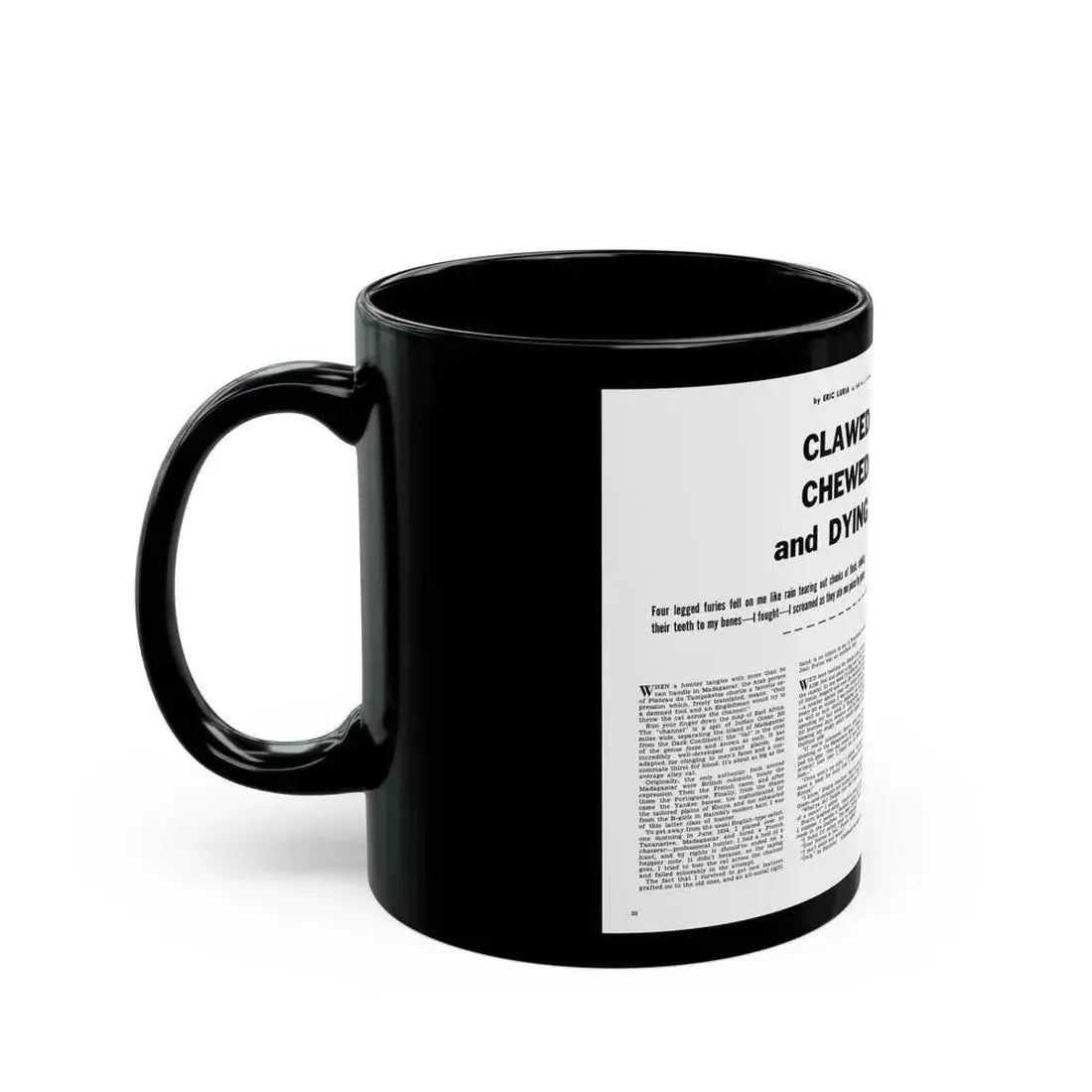 Clawed Chewed and Dying, True Men Stories, December 1958 - Black Coffee Mug - Go Mug Yourself