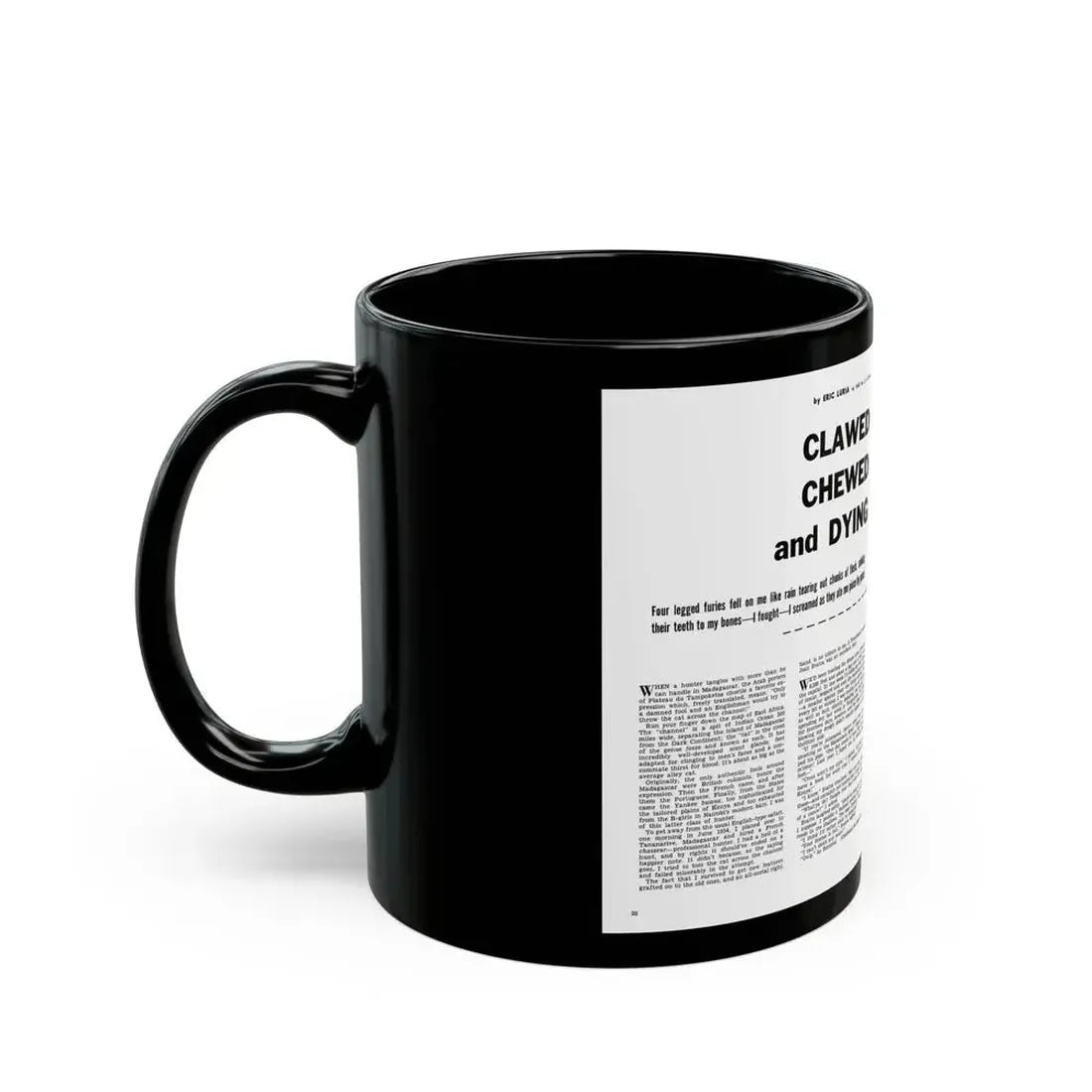 Clawed Chewed and Dying, True Men Stories, December 1958 - Black Coffee Mug - Go Mug Yourself