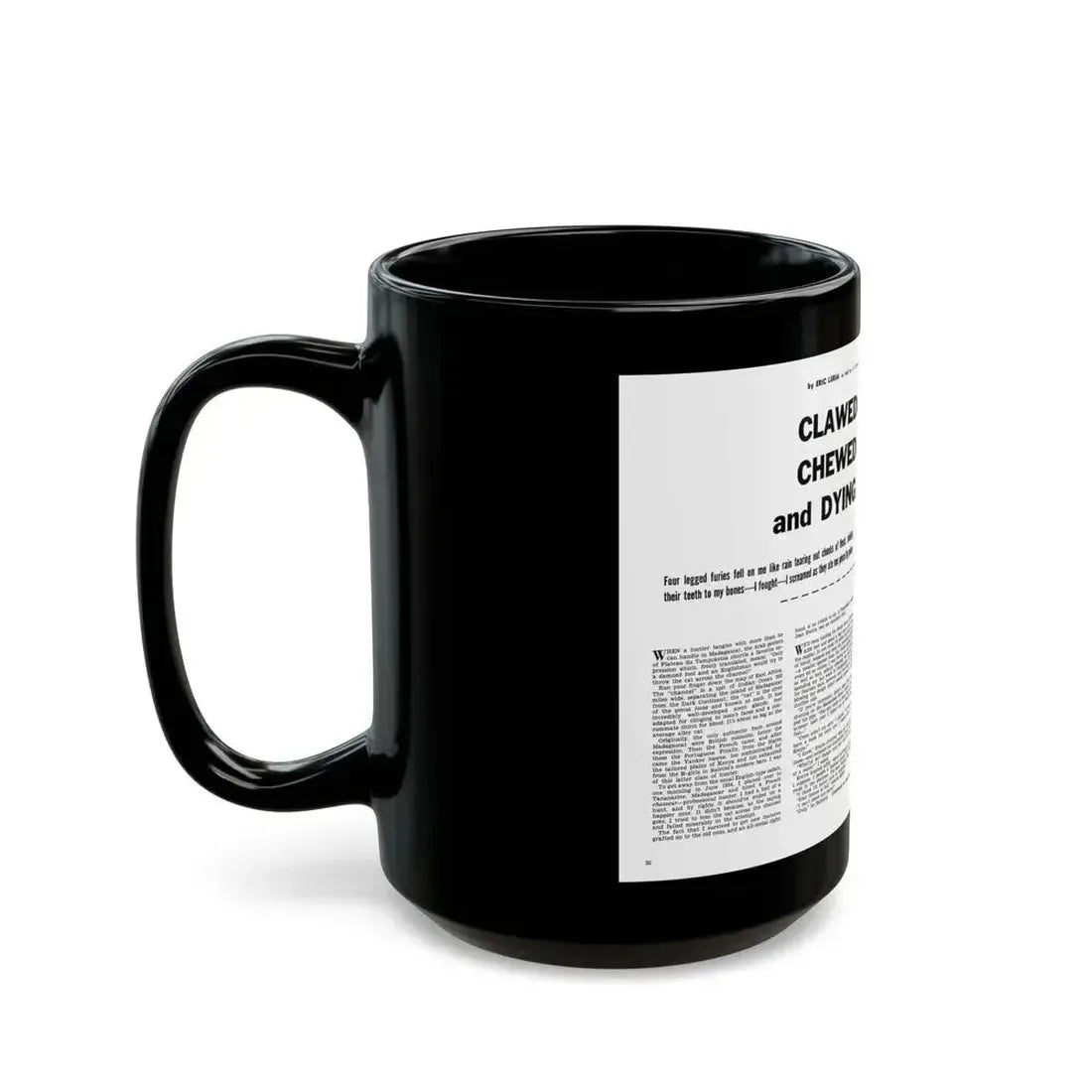 Clawed Chewed and Dying, True Men Stories, December 1958 - Black Coffee Mug - Go Mug Yourself
