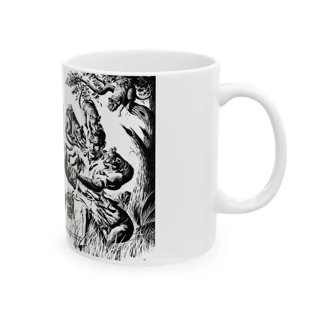Clawed Chewed and Dying, True Men Stories, December 1958 - White Coffee Mug - Go Mug Yourself