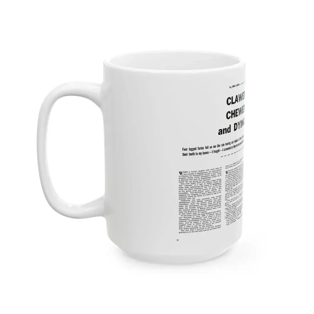Clawed Chewed and Dying, True Men Stories, December 1958 - White Coffee Mug - Go Mug Yourself