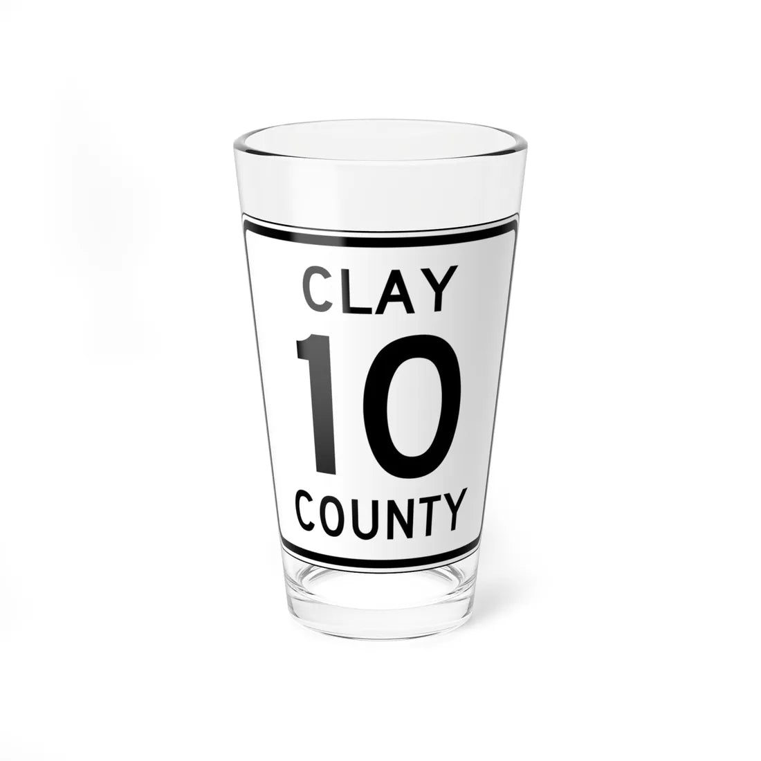 Clay County 10 MN (Minnesota) (Road Sign) Pint Glass 16oz 16oz - Go Mug Yourself