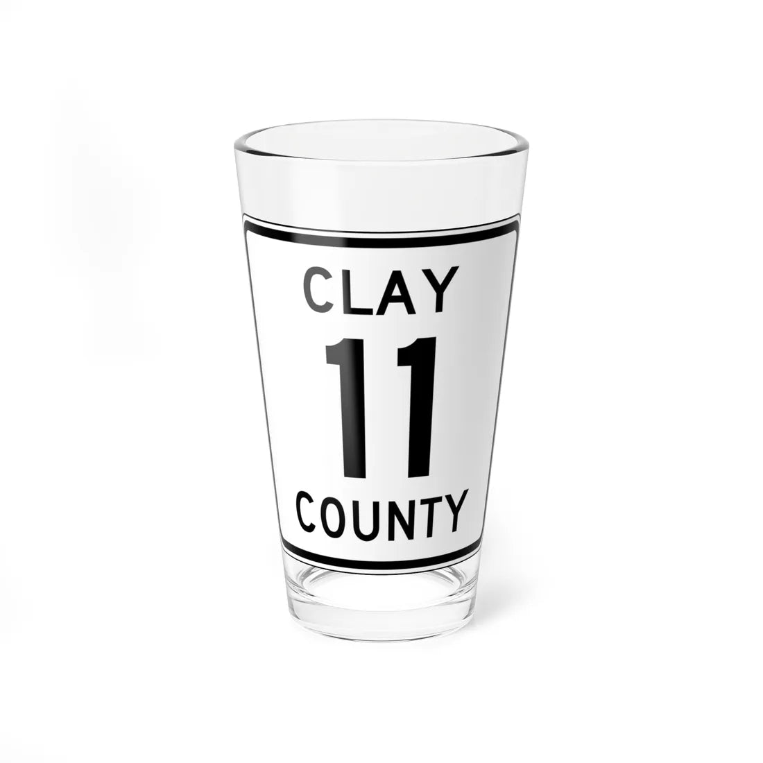 Clay County 11 MN (Minnesota) (Road Sign) Pint Glass 16oz 16oz - Go Mug Yourself