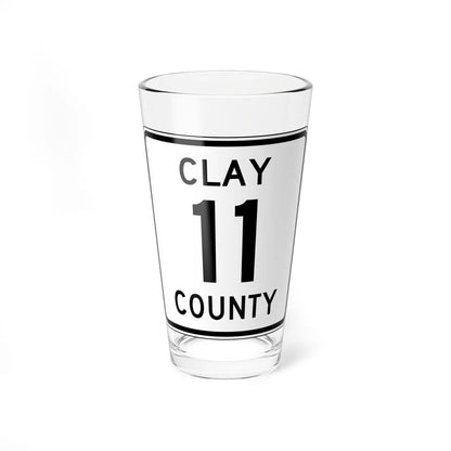 Clay County 11 MN (Minnesota) (Road Sign) Pint Glass 16oz 16oz - Go Mug Yourself