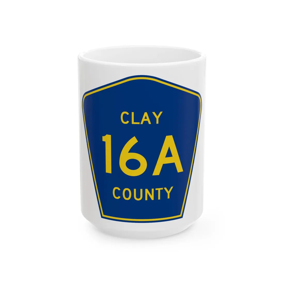 Clay County 16A (Florida) (Road Sign) White Coffee Mug 15oz - Go Mug Yourself
