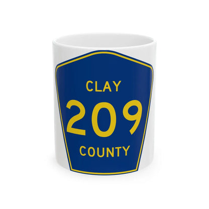 Clay County 209 (Florida) (Road Sign) White Coffee Mug 11oz - Go Mug Yourself