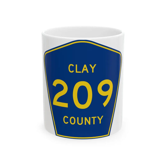 Clay County 209 (Florida) (Road Sign) White Coffee Mug 11oz - Go Mug Yourself