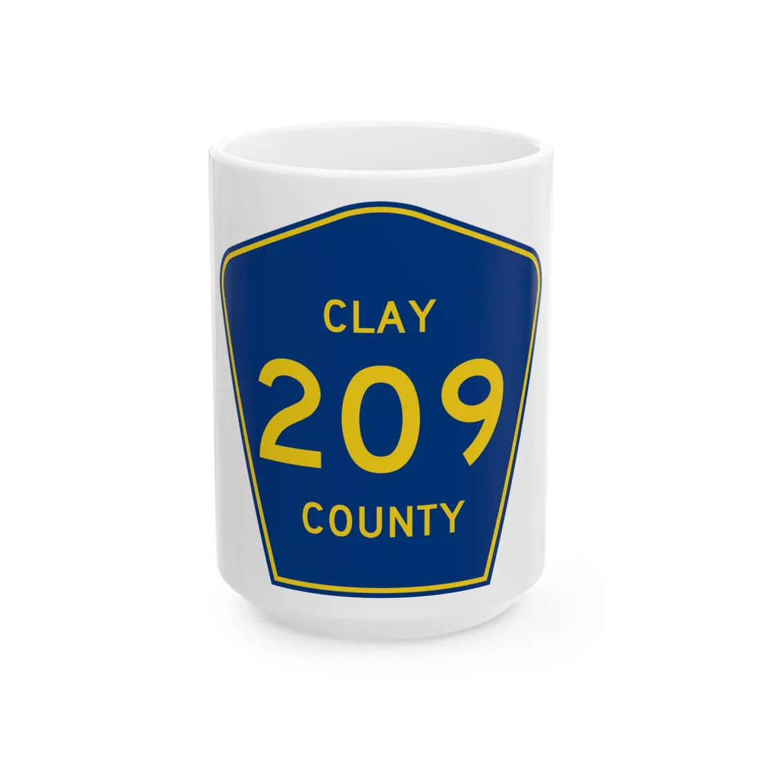 Clay County 209 (Florida) (Road Sign) White Coffee Mug 15oz - Go Mug Yourself