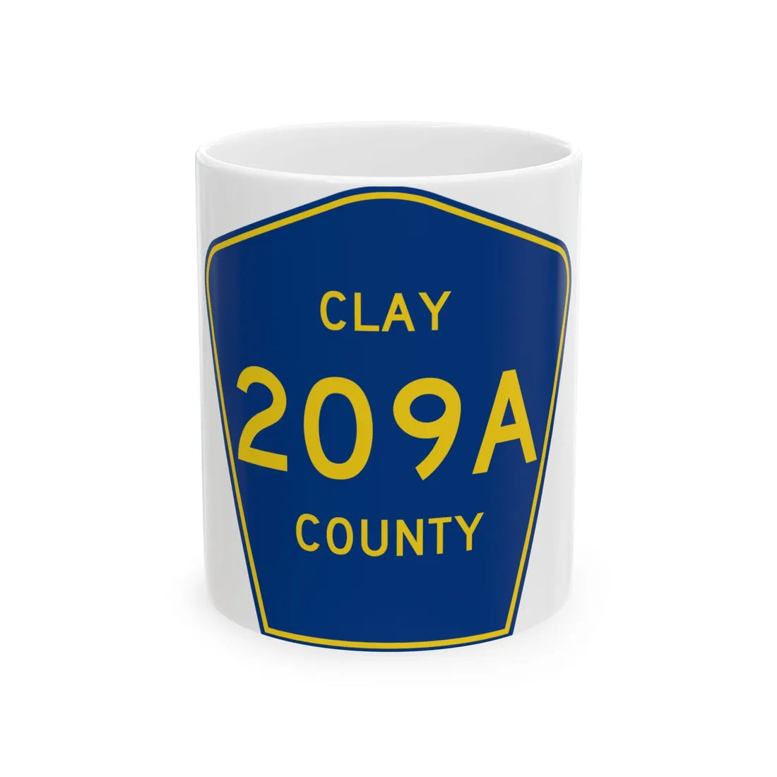 Clay County 209A (Florida) (Road Sign) White Coffee Mug 11oz - Go Mug Yourself
