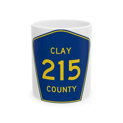 Clay County 215 (Florida) (Road Sign) White Coffee Mug 11oz - Go Mug Yourself