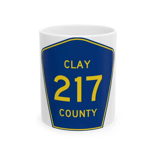 Clay County 217 (Florida) (Road Sign) White Coffee Mug 11oz - Go Mug Yourself