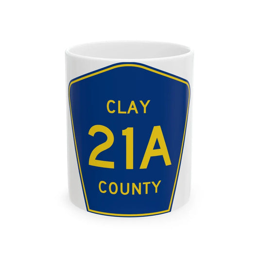 Clay County 21A (Florida) (Road Sign) White Coffee Mug 11oz - Go Mug Yourself