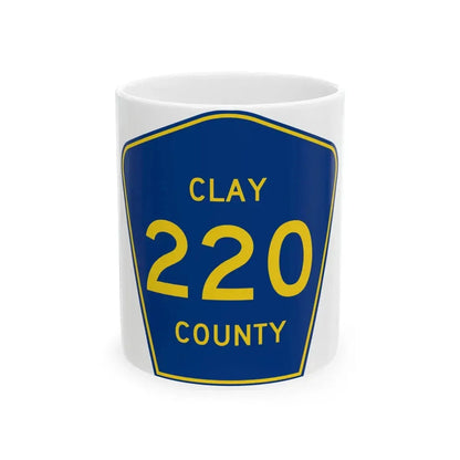 Clay County 220 (Florida) (Road Sign) White Coffee Mug 11oz - Go Mug Yourself