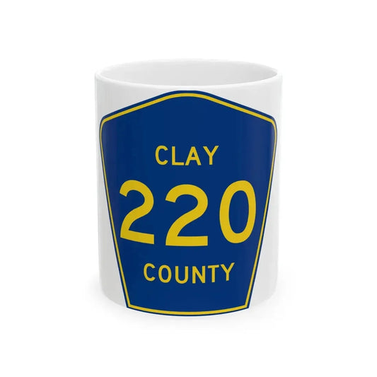 Clay County 220 (Florida) (Road Sign) White Coffee Mug 11oz - Go Mug Yourself