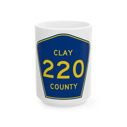 Clay County 220 (Florida) (Road Sign) White Coffee Mug 15oz - Go Mug Yourself